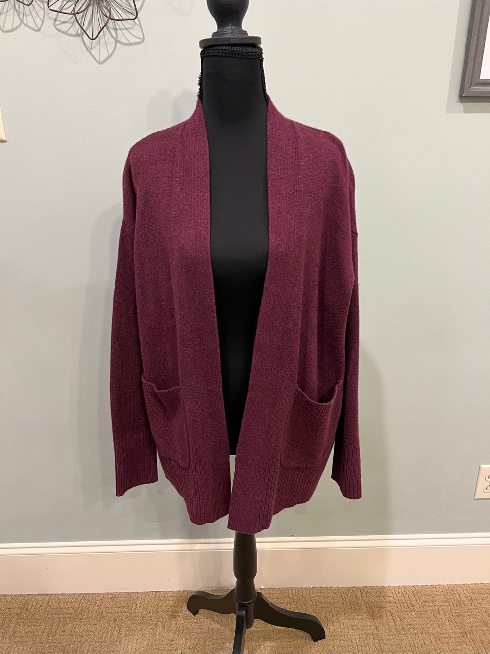 a new day Open-Front Cardigan Sweater - Wine/Burgundy